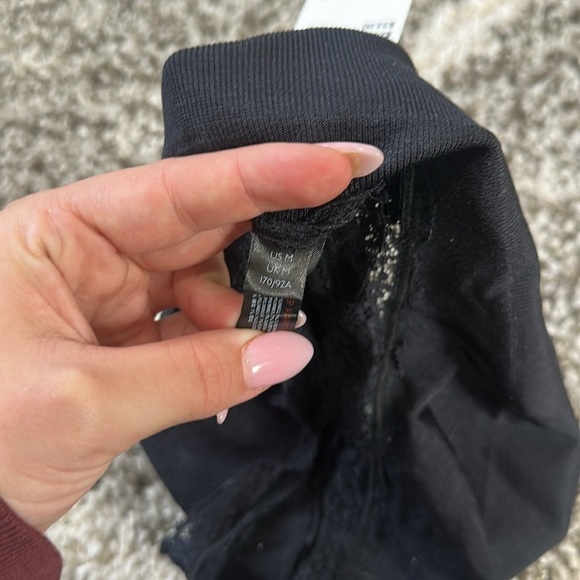 Black Lace‎ Trim Seamless Bralette Crop Top Comfort Everyday Lounge Size M - Picture 4 of 4